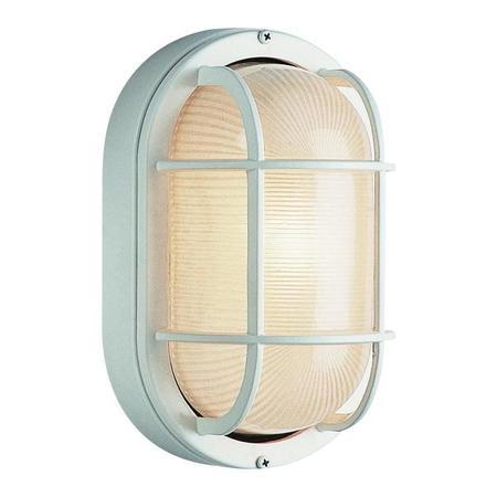 TRANS GLOBE One Light White Frosted Oval Sunburst Ribbing Glass Marine Light 41005 WH